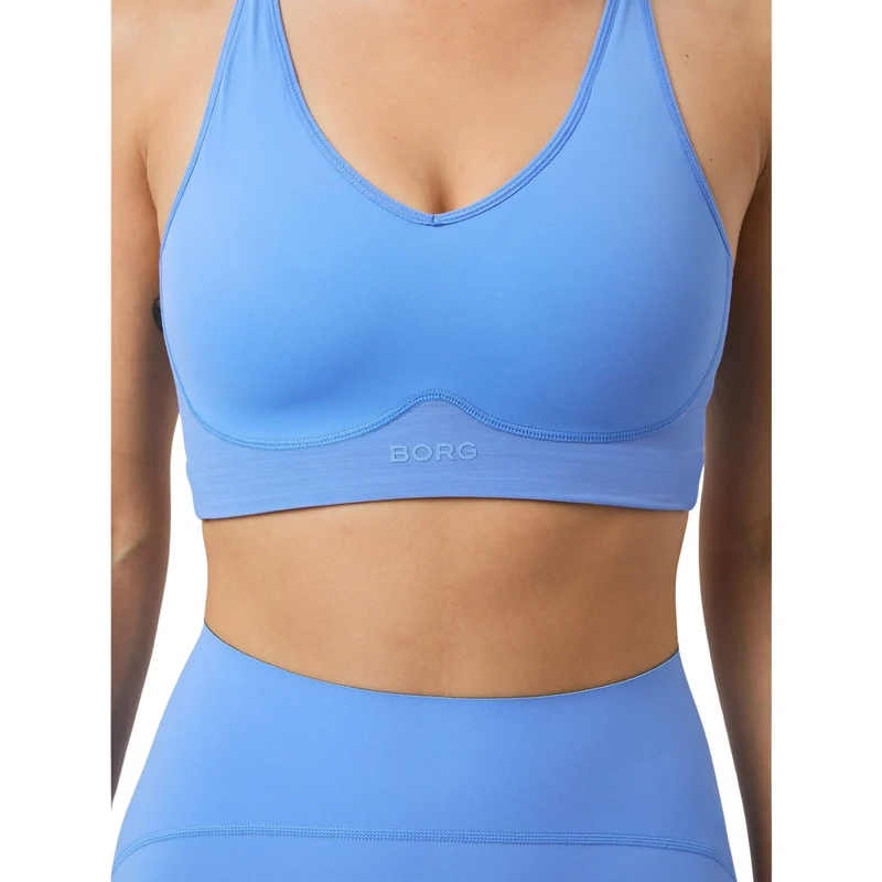 Björn Borg Mid V Support Sports Bra Blue