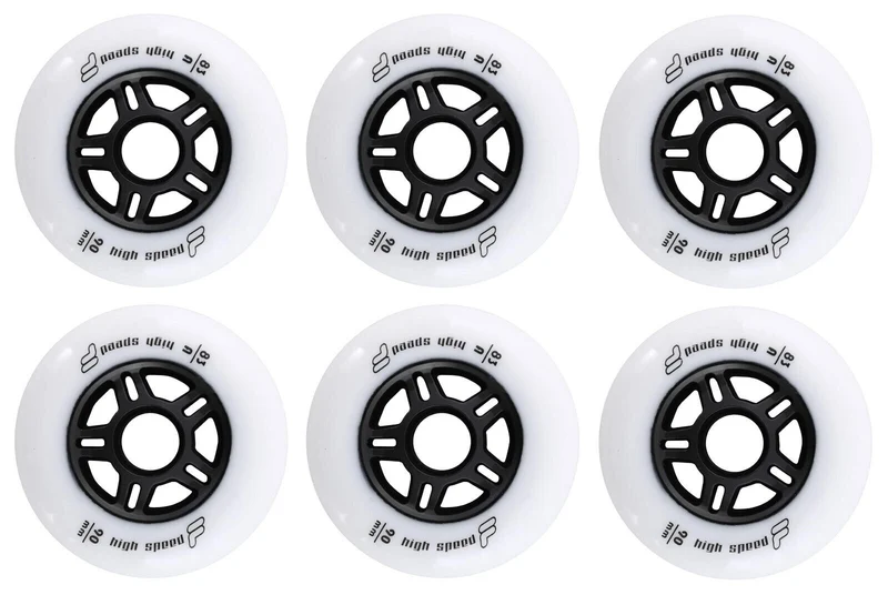 FILA High Speed Fitness Wheels 4er, 6er oder 8er Set Rollen - 90mm / 83 A white