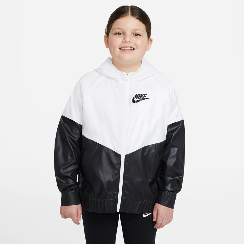 Windrunner Trainingsjacke Mädchen-weiß, schwarz