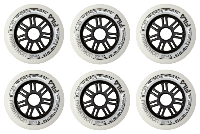 FILA Marathon Skates Fitness Wheels Inline Räder 4er, 6er oder 8er Set Rollen - 100mm / 84 A white