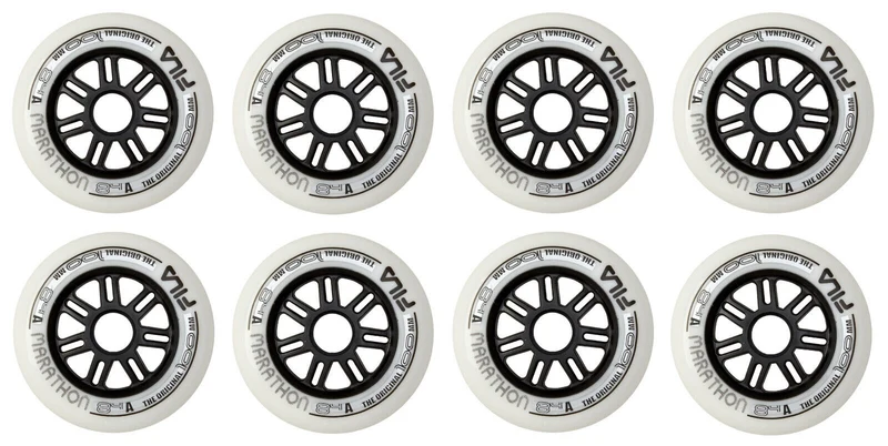 FILA Marathon Skates Fitness Wheels Inline Räder 4er, 6er oder 8er Set Rollen - 100mm / 84 A white