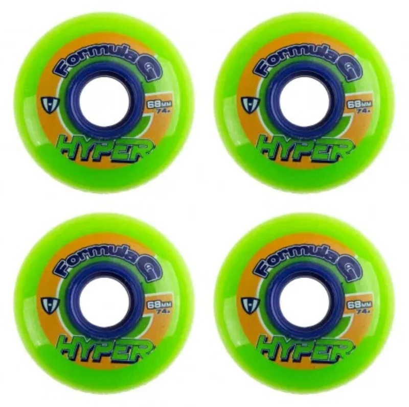 Hyper Inline Wheels Formula G Hockey Indoor 4er oder 8er Set Rollen - 68mm / 74 A lime green blue