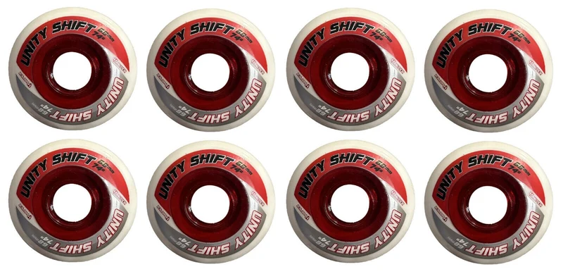 Hyper Inline Wheels Unity Shift Hockey Indoor 4er oder 8er Set Rollen - 68mm / 74 A white red