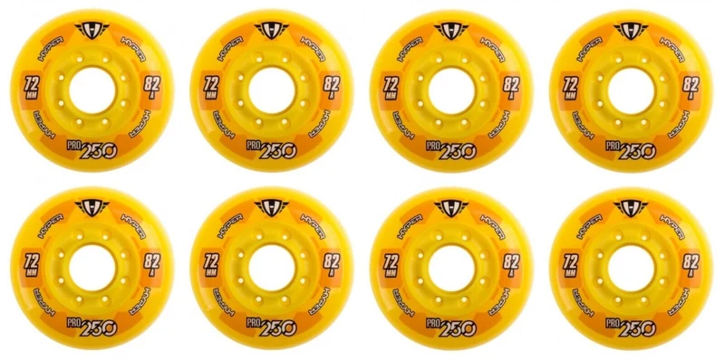 Hyper Inline Wheels Pro 250 Hockey Outdoor 4er oder 8er Set Rollen - 72mm / 82 A yellow