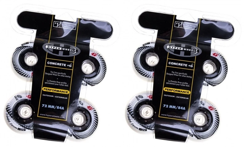 Hyper Wheels Concrete +Grip Performance Outdoor 4er oder 8er Set Rollen - 72mm / 84 A white