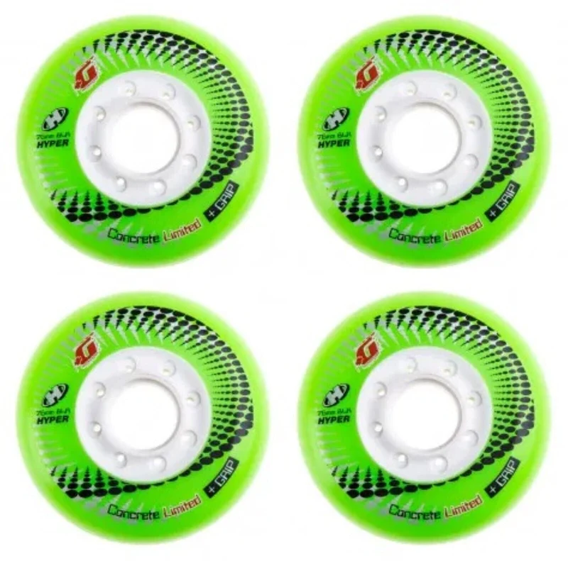 Hyper Wheels Concrete +Grip Limited Performance Outdoor 4er oder 8er Set Rollen - 76mm / 84 A neon green