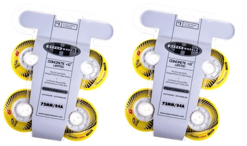 Hyper Wheels Concrete +Grip Limited Performance Outdoor 4er oder 8er Set Rollen - 72mm / 84 A yellow