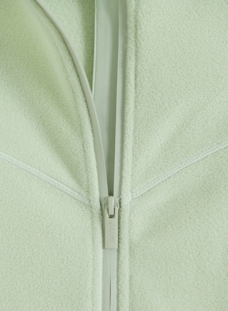 Pistachio Stretch Fleece Zip Jacket