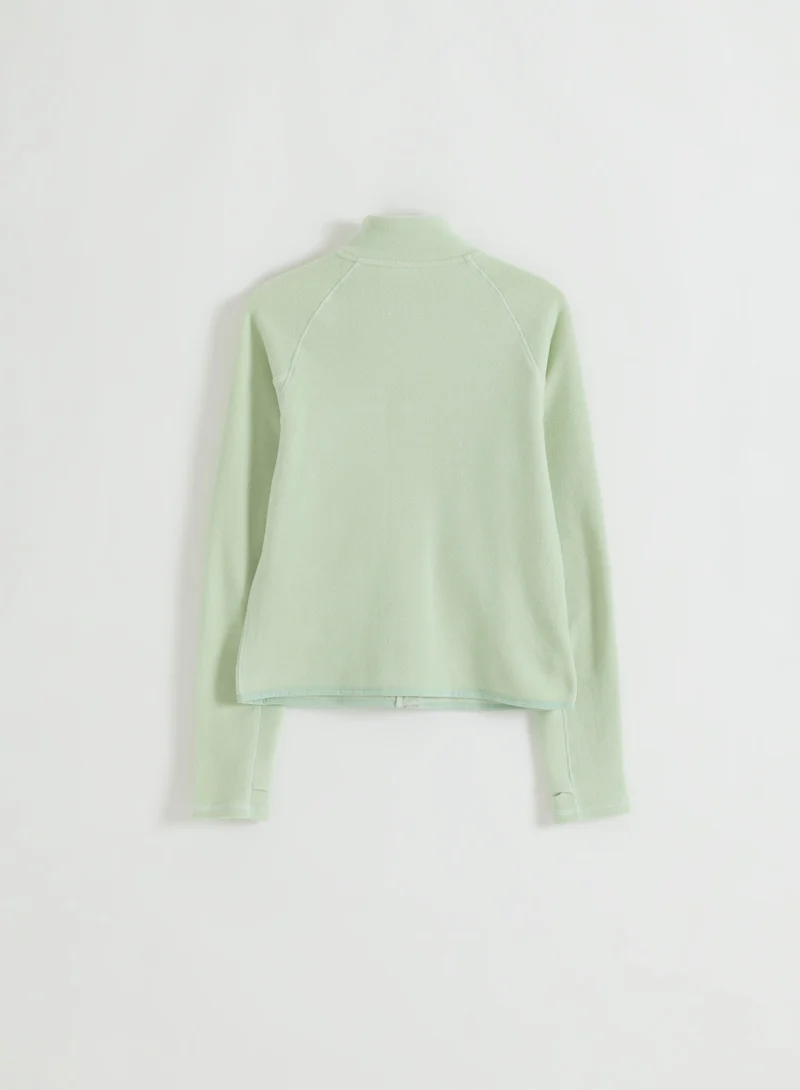 Pistachio Stretch Fleece Zip Jacket
