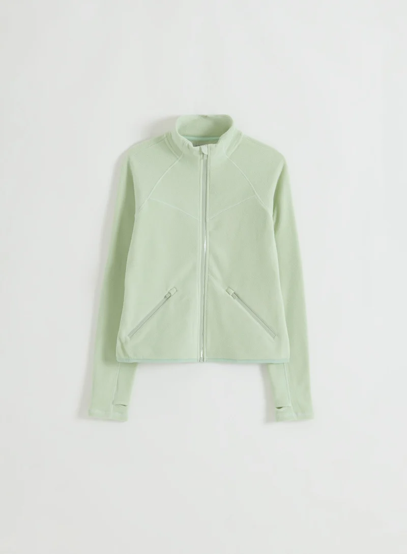 Pistachio Stretch Fleece Zip Jacket