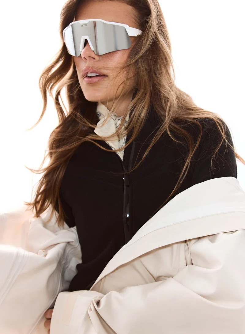Black Stretch Fleece Zip Jacket