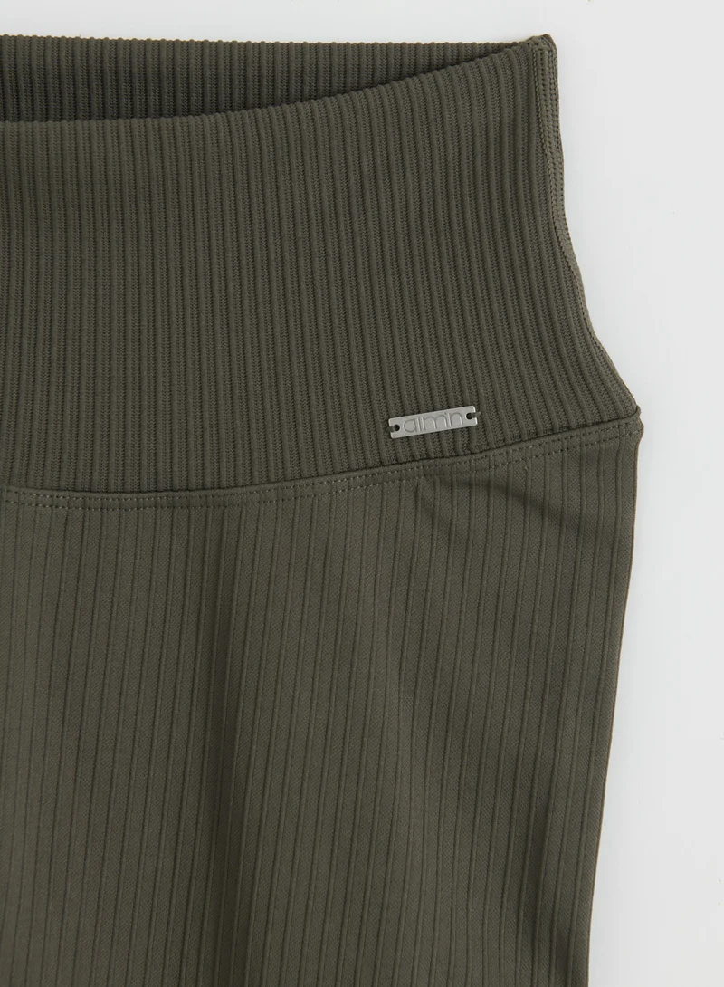 Dark Ivy Ribbed Seamless Petite Tights