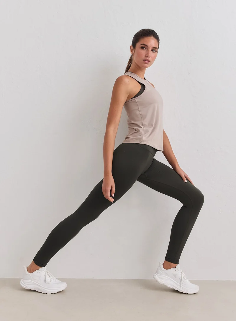 Dark Ivy Ribbed Seamless Tights