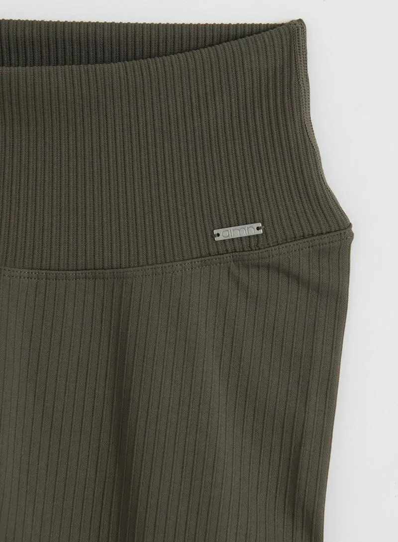 Dark Ivy Ribbed Seamless Tights