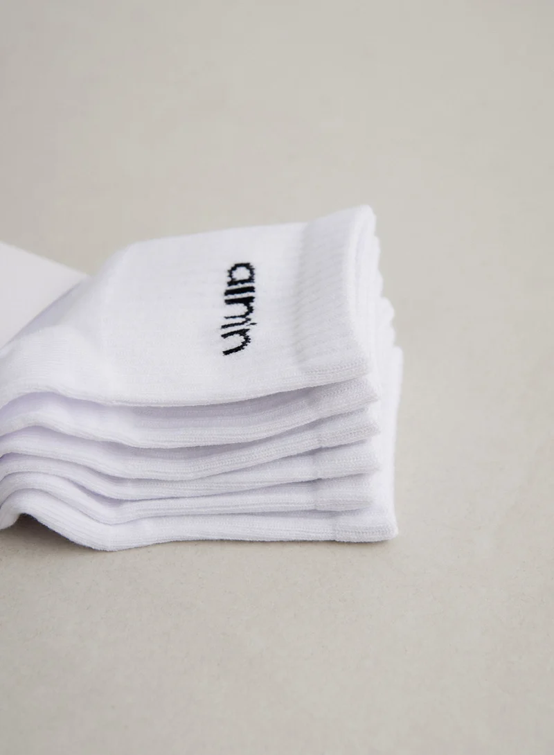 White Aim'n Logo Ankle Socks 3-pack