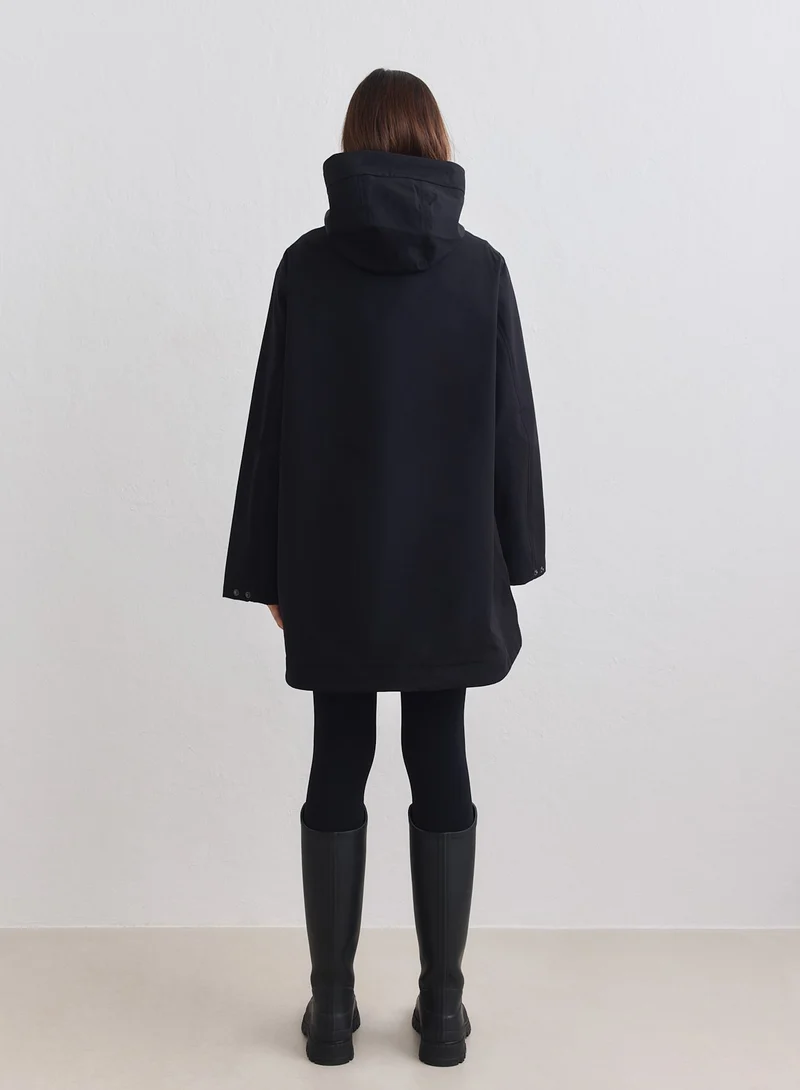 Black Waterproof Hood Jacket