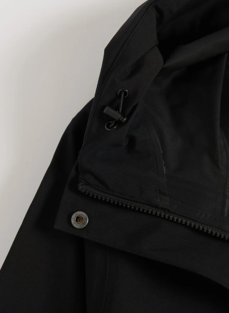 Black Waterproof Hood Jacket