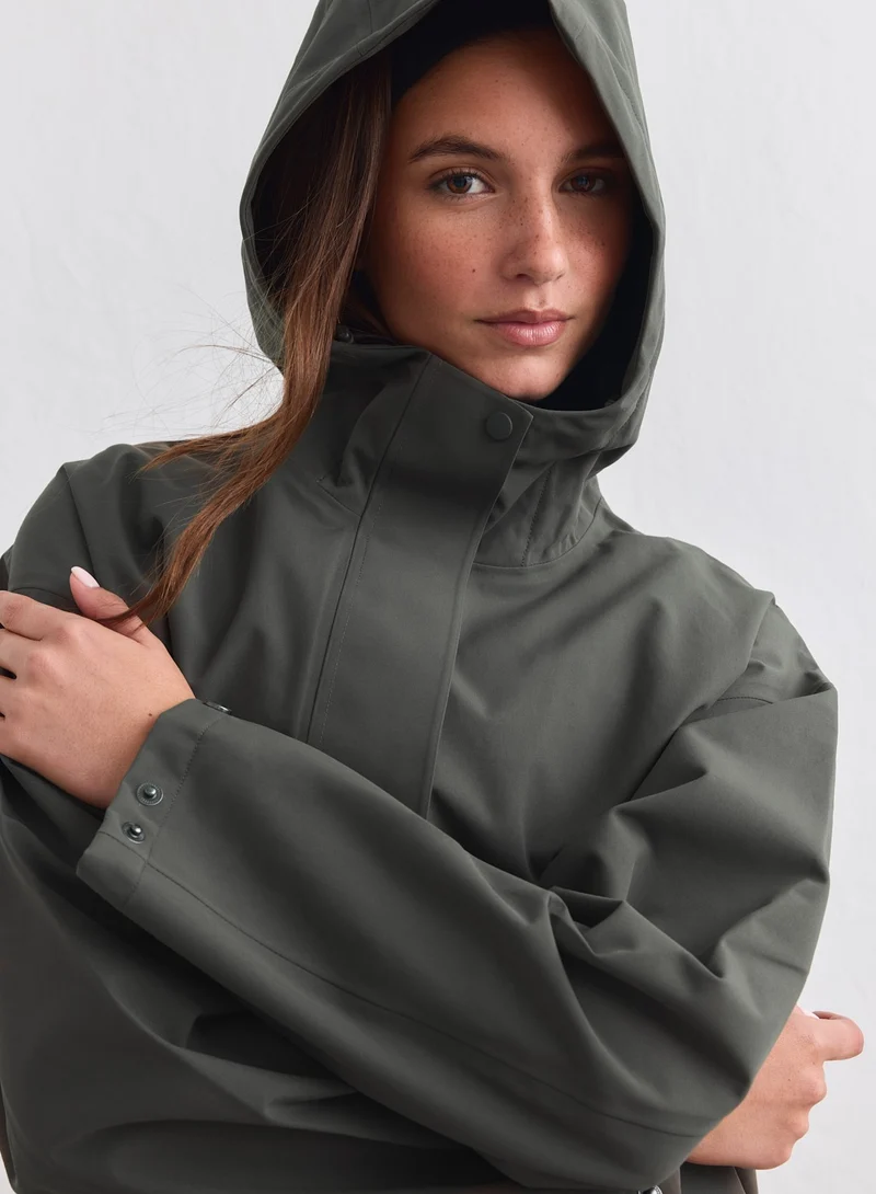 Dark Ivy Waterproof Oversized Anorak