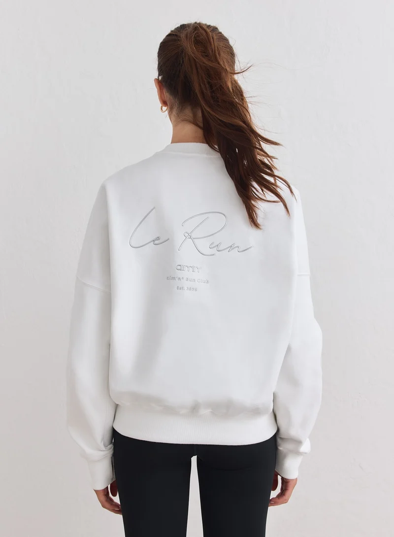 White Le Run Running Sweatshirt
