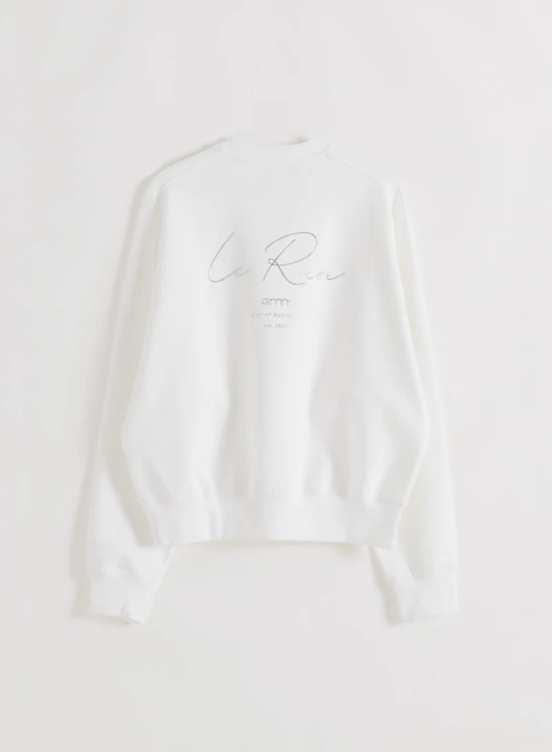White Le Run Running Sweatshirt