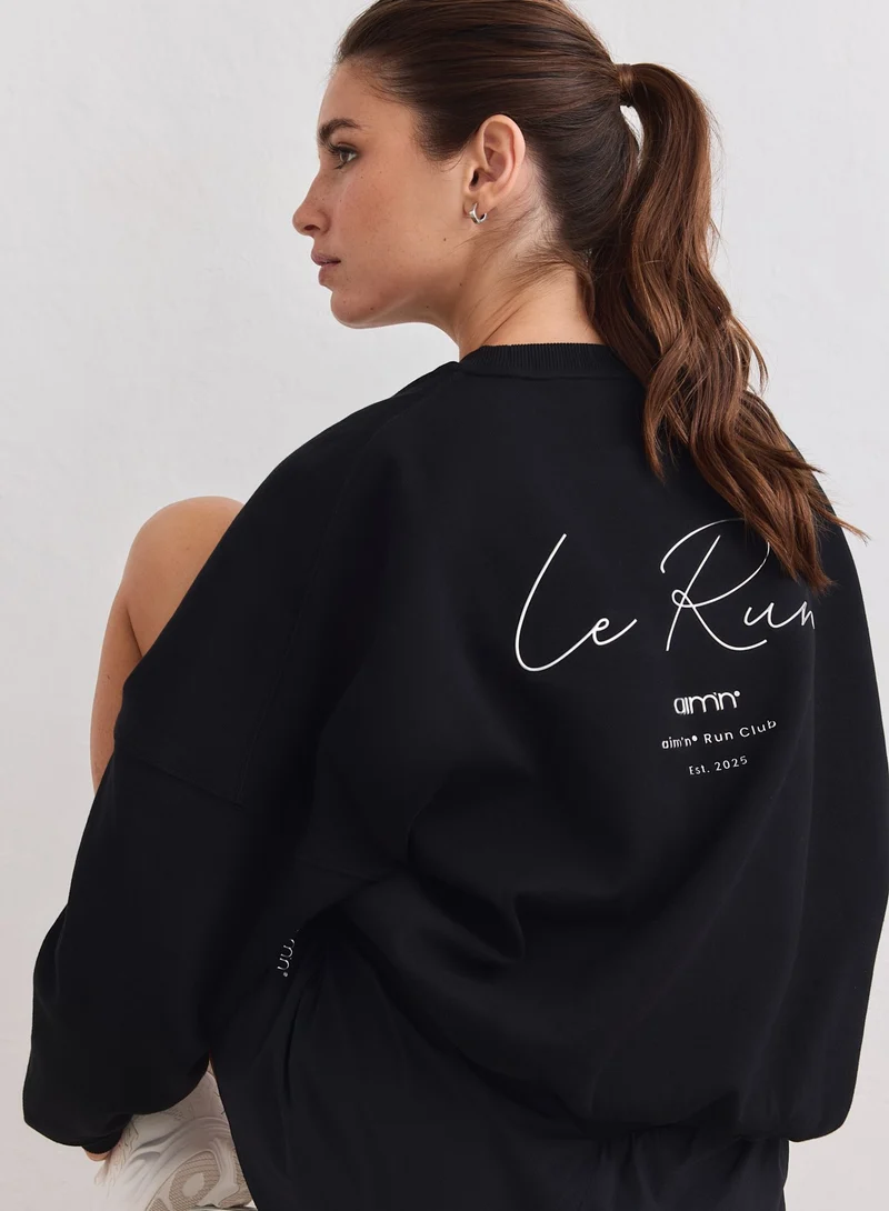 Black Le Run Running Sweatshirt