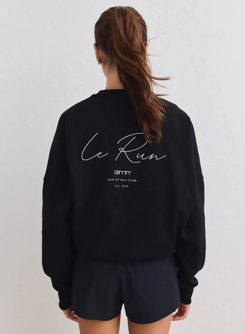 Black Le Run Running Sweatshirt
