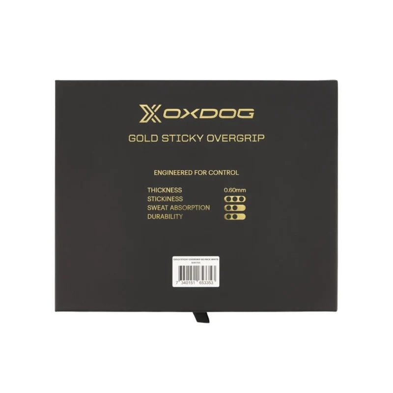 Oxdog Gold Sticky Overgrips (60-Pack, White)