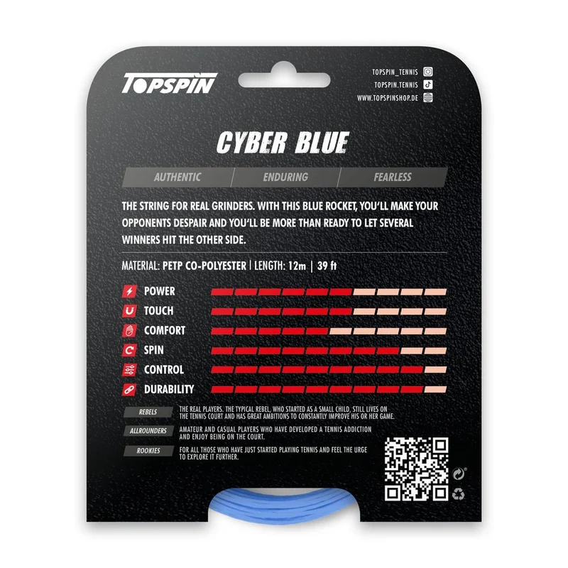 Topspin Cyber Blue Saitenset - 12m