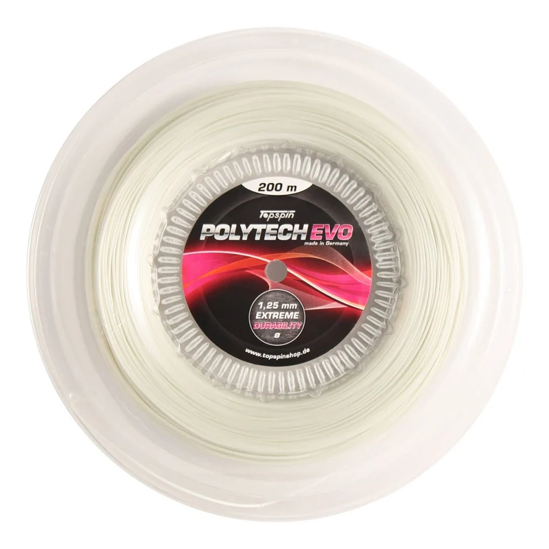 Topspin Poly Tech Evo Saitenrolle - 200m - weiß