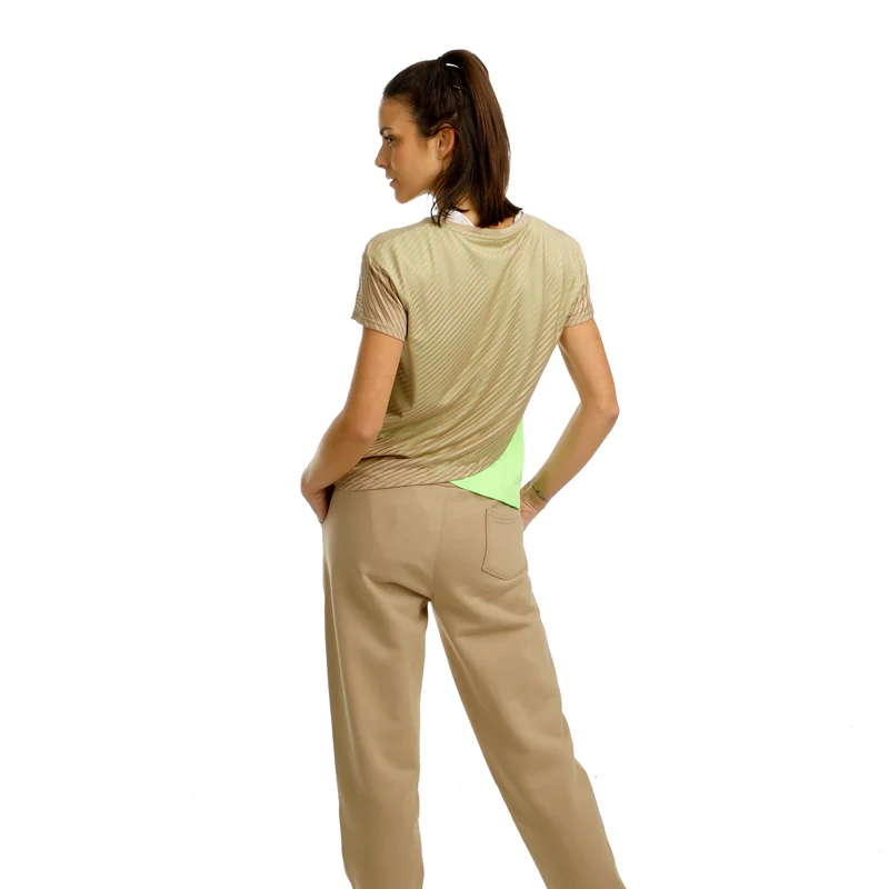 Wild Easy Trainingshose Damen-Beige,Neongrün