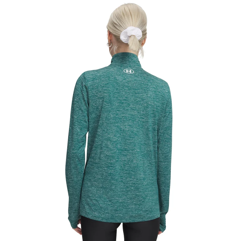 Tech 1/2 Zip-Twist Longsleeve Damen-grün, weiß