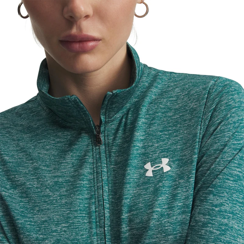 Tech 1/2 Zip-Twist Longsleeve Damen-grün, weiß
