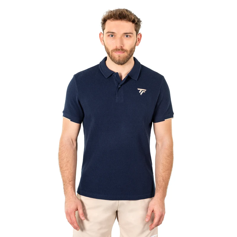 Polo Waffle Homme Marine