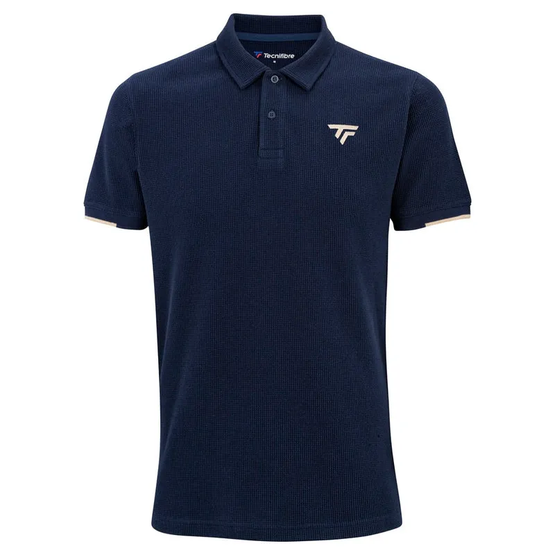 Polo Waffle Homme Marine