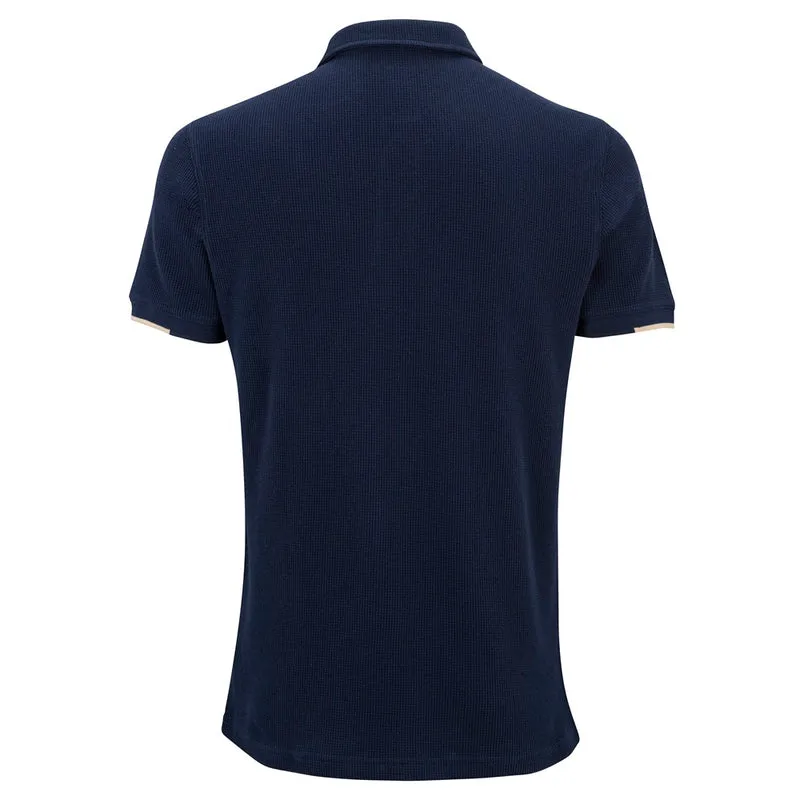 Polo Waffle Homme Marine