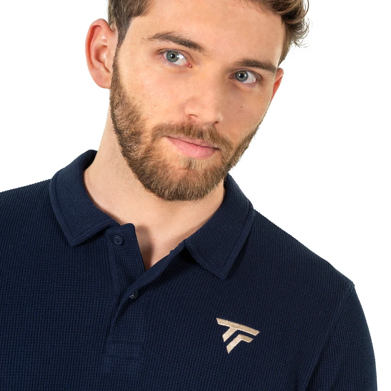 Polo Waffle Homme Marine