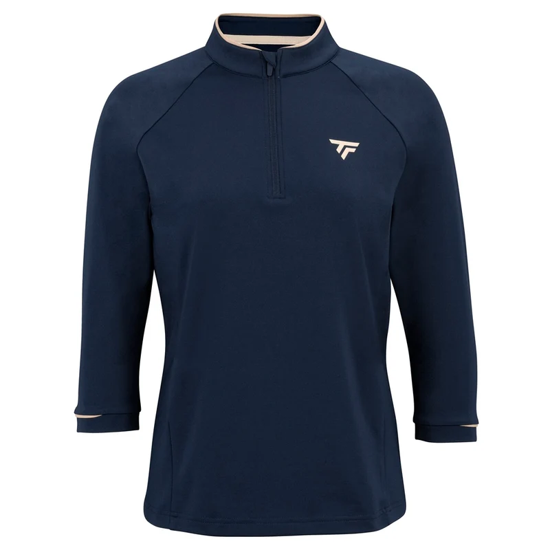 Sweat technique Thermo Zip Manche 3/4 Femme Marine