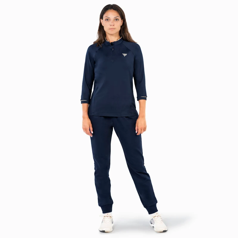 Sweat technique Thermo Zip Manche 3/4 Femme Marine
