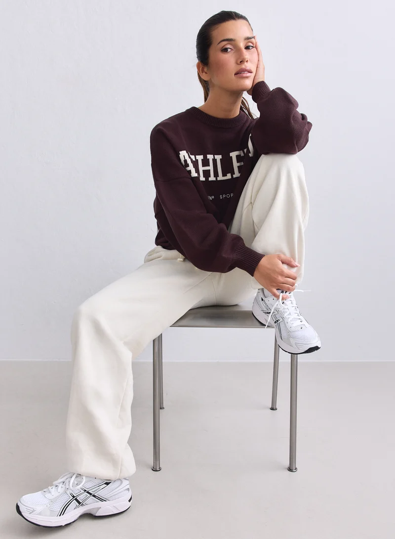 Chocolate Athletic Knit Sweatshirt