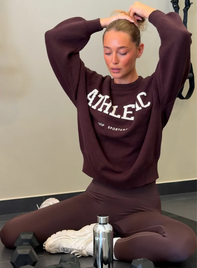 Chocolate Athletic Knit Sweatshirt