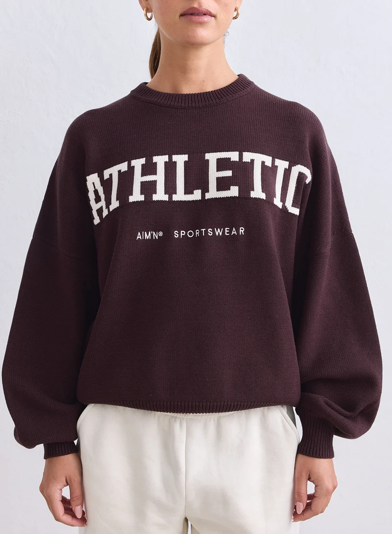 Chocolate Athletic Knit Sweatshirt