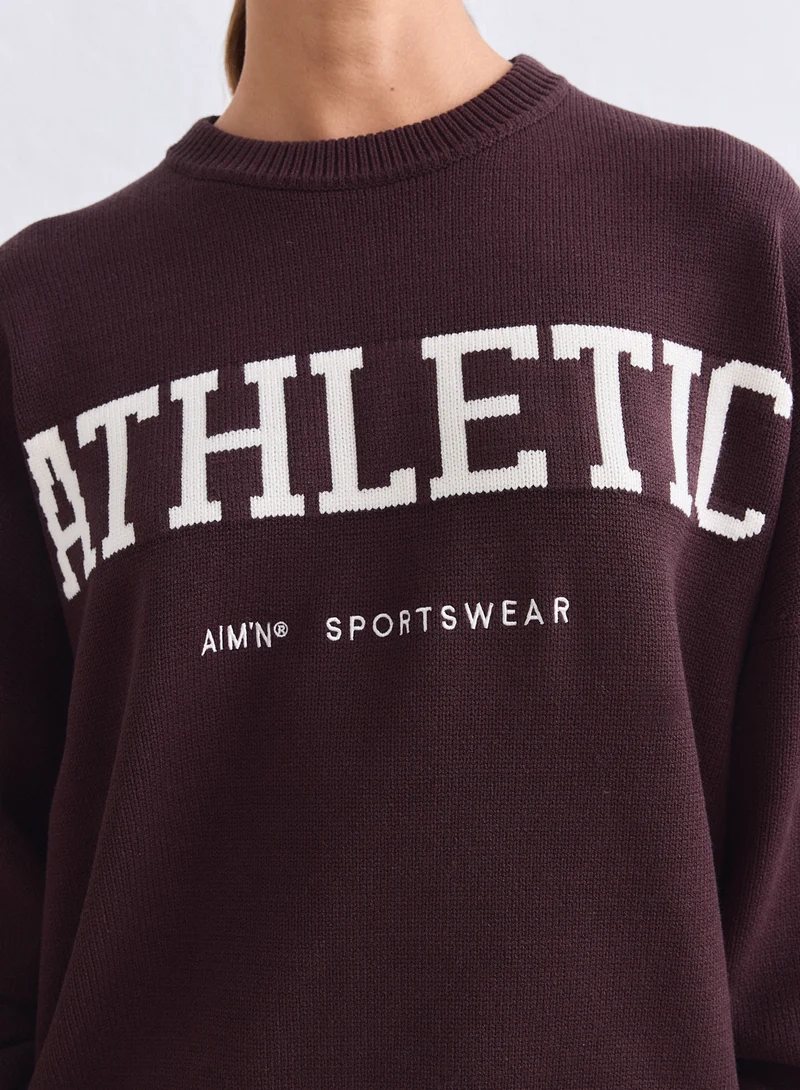 Chocolate Athletic Knit Sweatshirt