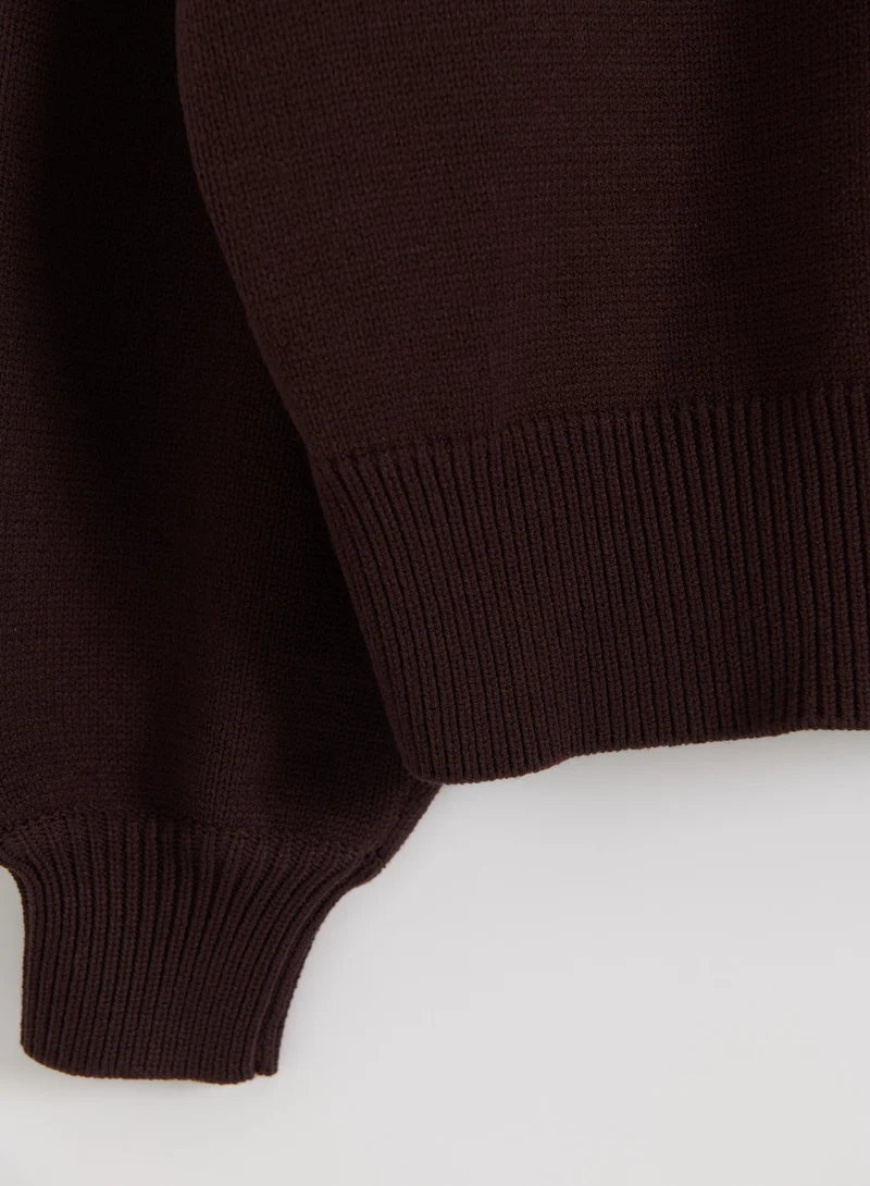 Chocolate Athletic Knit Sweatshirt