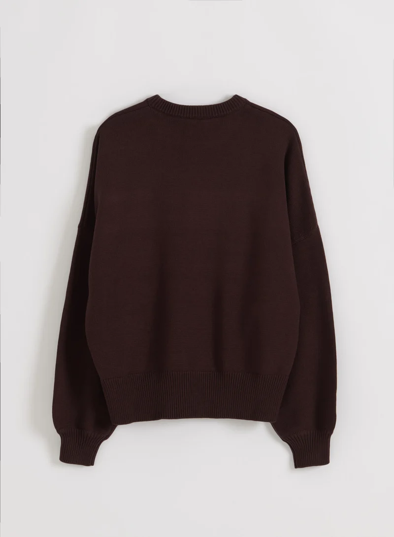 Chocolate Athletic Knit Sweatshirt