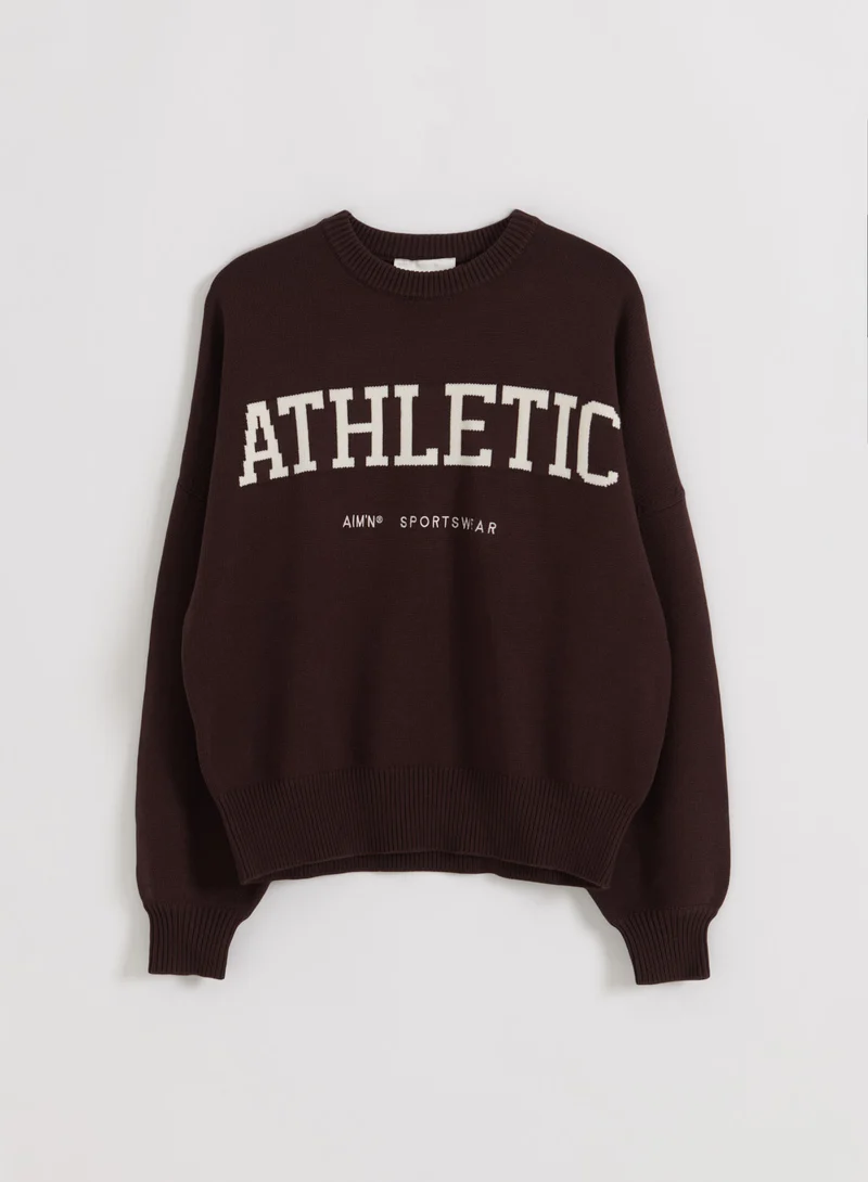 Chocolate Athletic Knit Sweatshirt