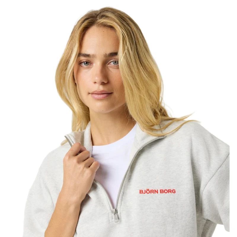 Björn Borg Borg Halfzip Sweatshirt Ultra Light Grey Melange