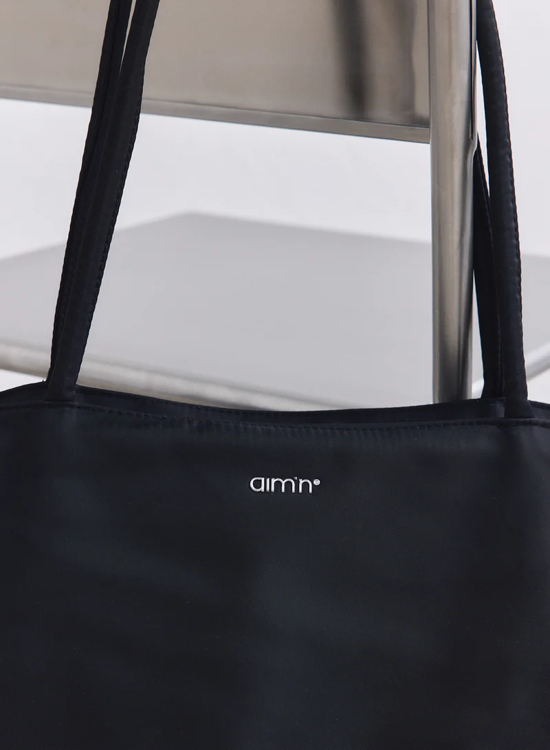 Black Nylon Tote Bag