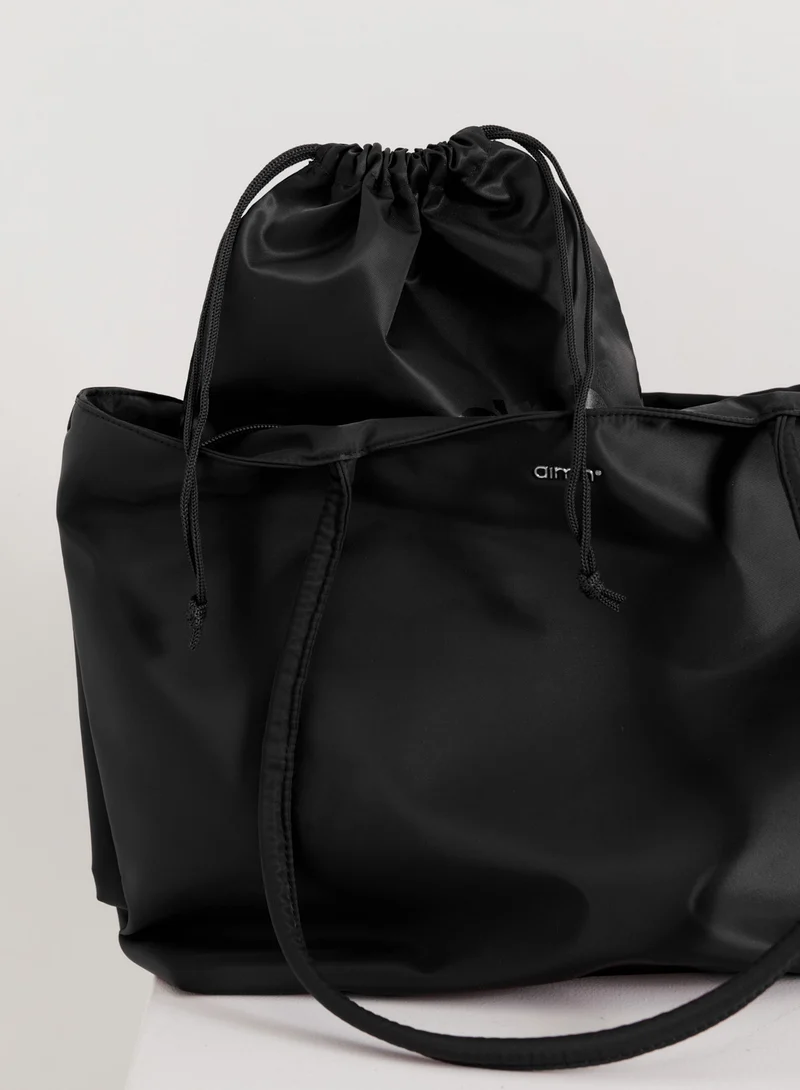 Black Nylon Tote Bag