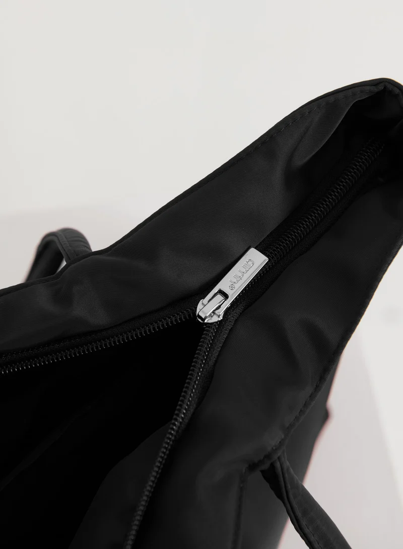 Black Nylon Tote Bag