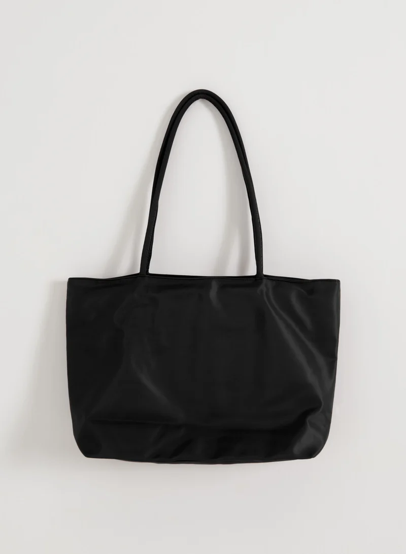 Black Nylon Tote Bag